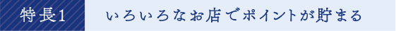 特長1 いろいろなお店でポイントが貯まる