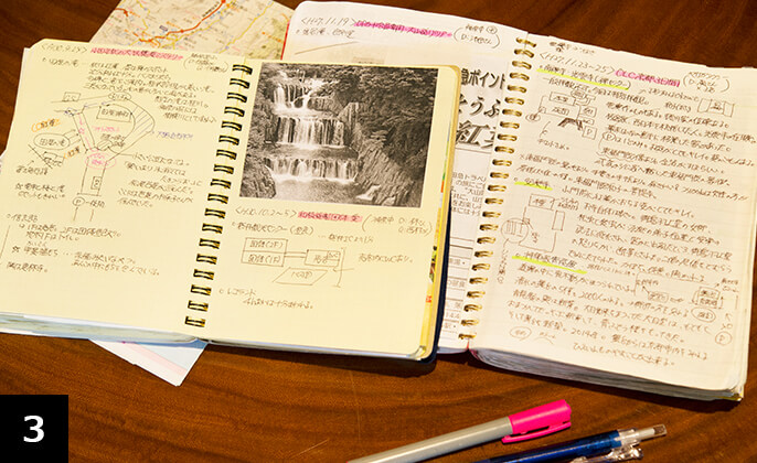黒田さんがメモを書き溜めたノート。