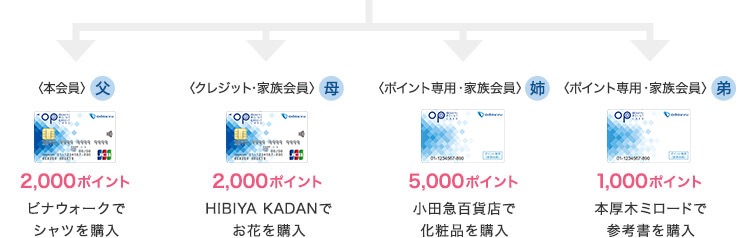 合算した10,000ポイントは、どのカードからでも使えます。