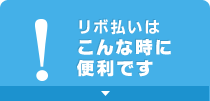 リボ払いはこんな時に便利です